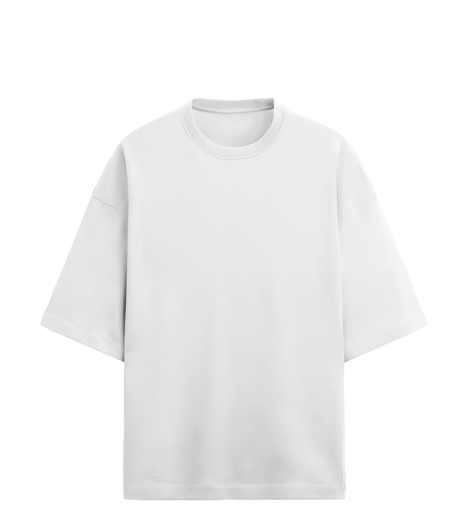 French Knit Plain White T-Shirt